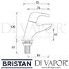 Bristan Cadet Basin Taps Dimensions